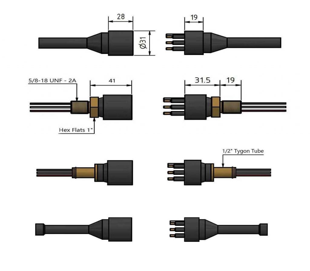 کانکتور آب بند 6، 8 و 10 پین دایره ای مدل HC-U6-1001